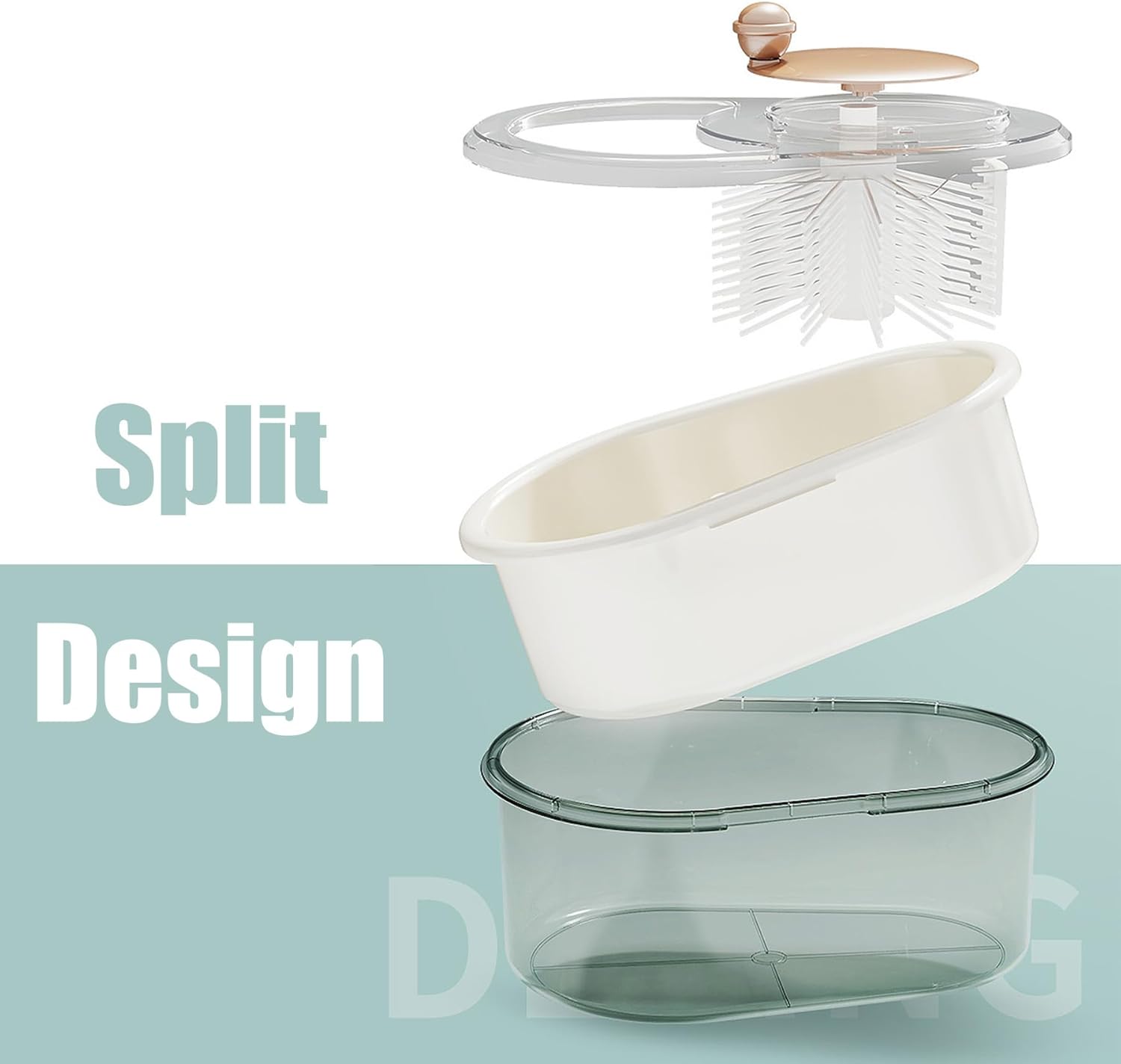 Fruit Washer Spinner Bowl with Brush Large Capacity Green