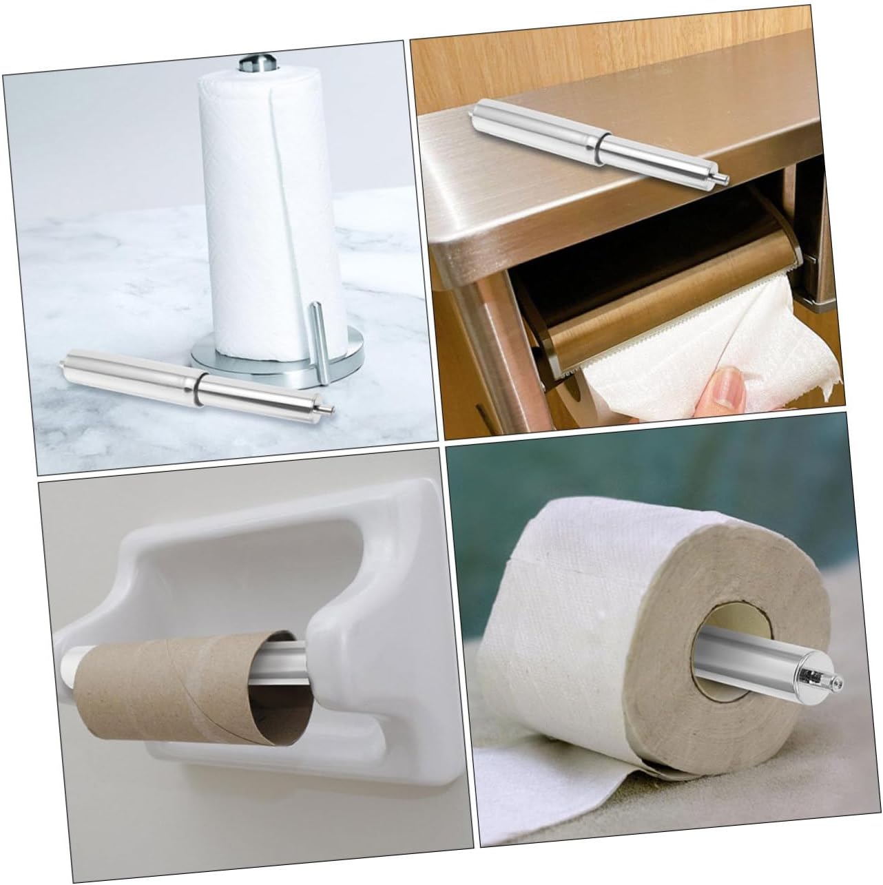VILLCASE 5Pcs Spring Loaded Toilet Paper Holder Rollers Replacement 1