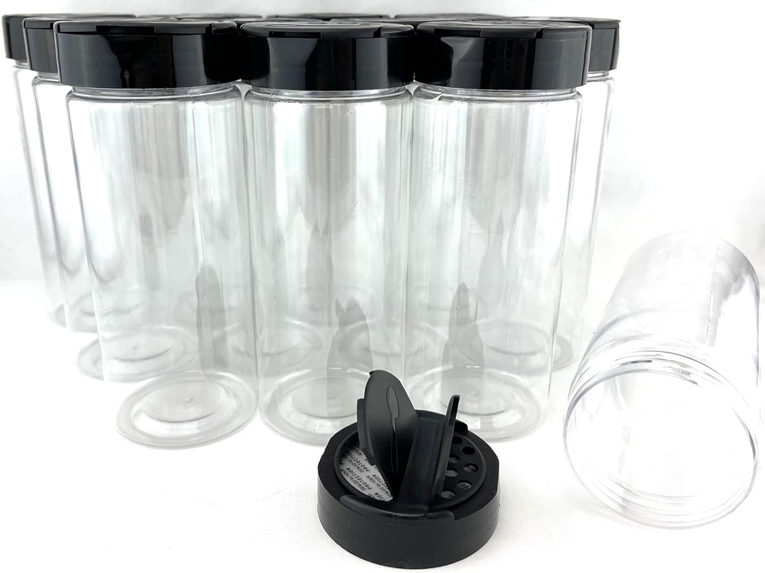 KC Commerce 16 oz Spice Jars with Flip Cap and Inner Seal