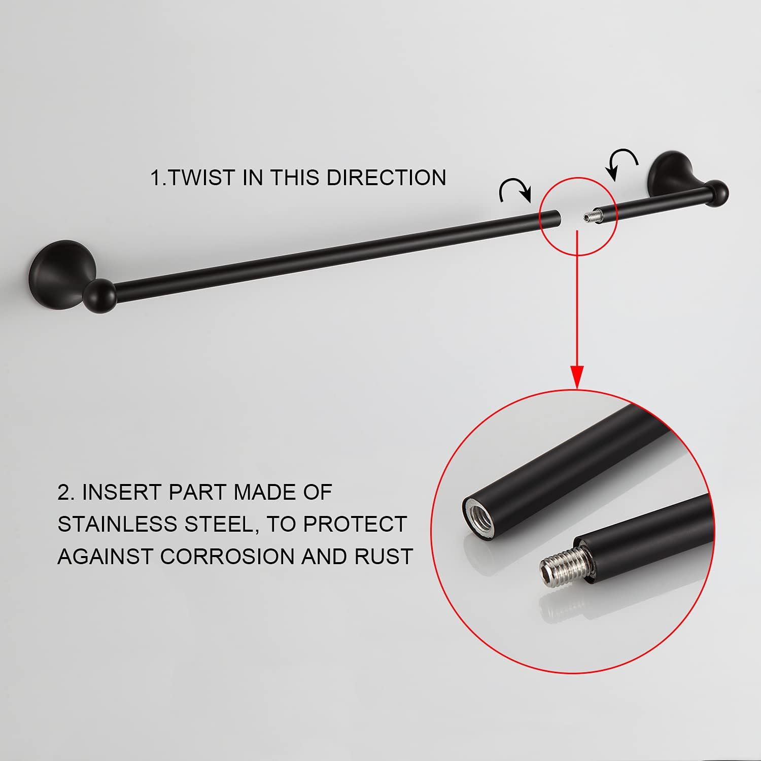 BGL 8-Piece Adjustable Towel Bar Set