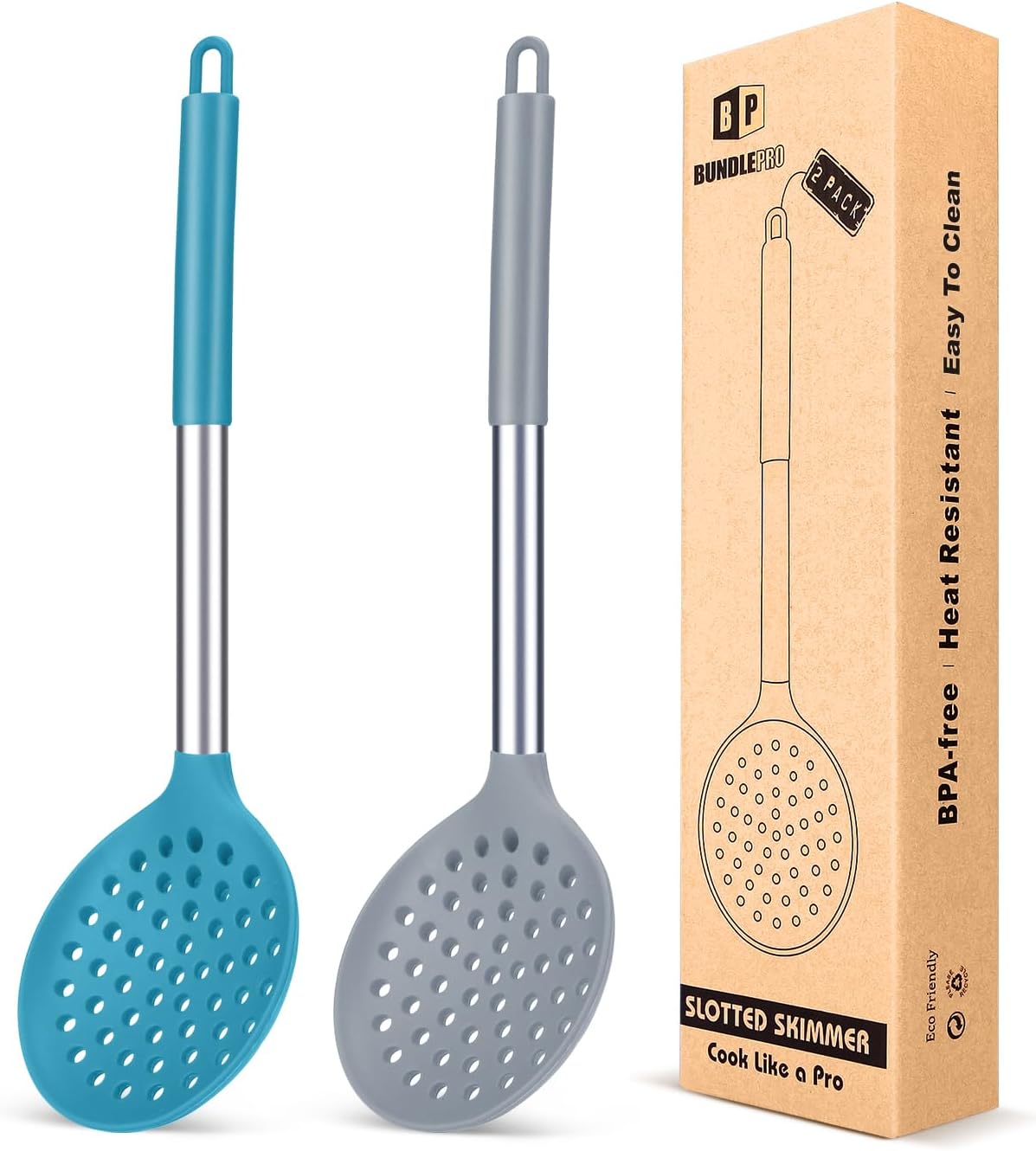 BUNDLEPRO Kitchen Ladle Strainer Set of 2 1