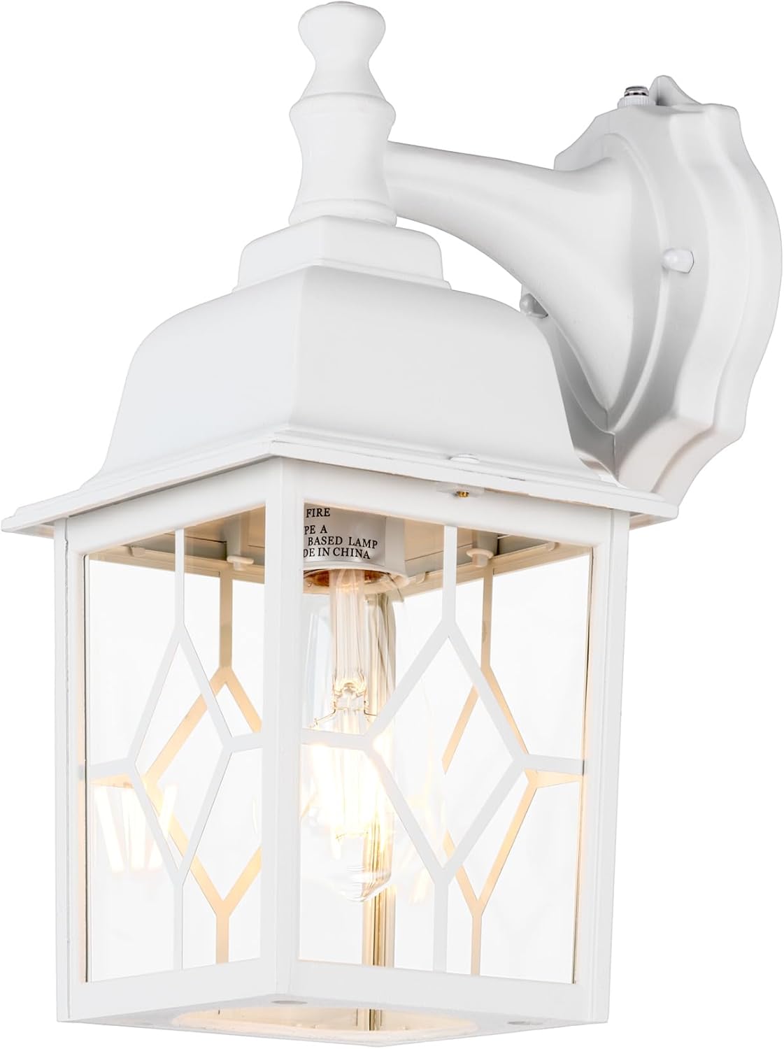 LIT-PaTH Dusk to Dawn Wall Lantern White Outdoor Light Fixture
