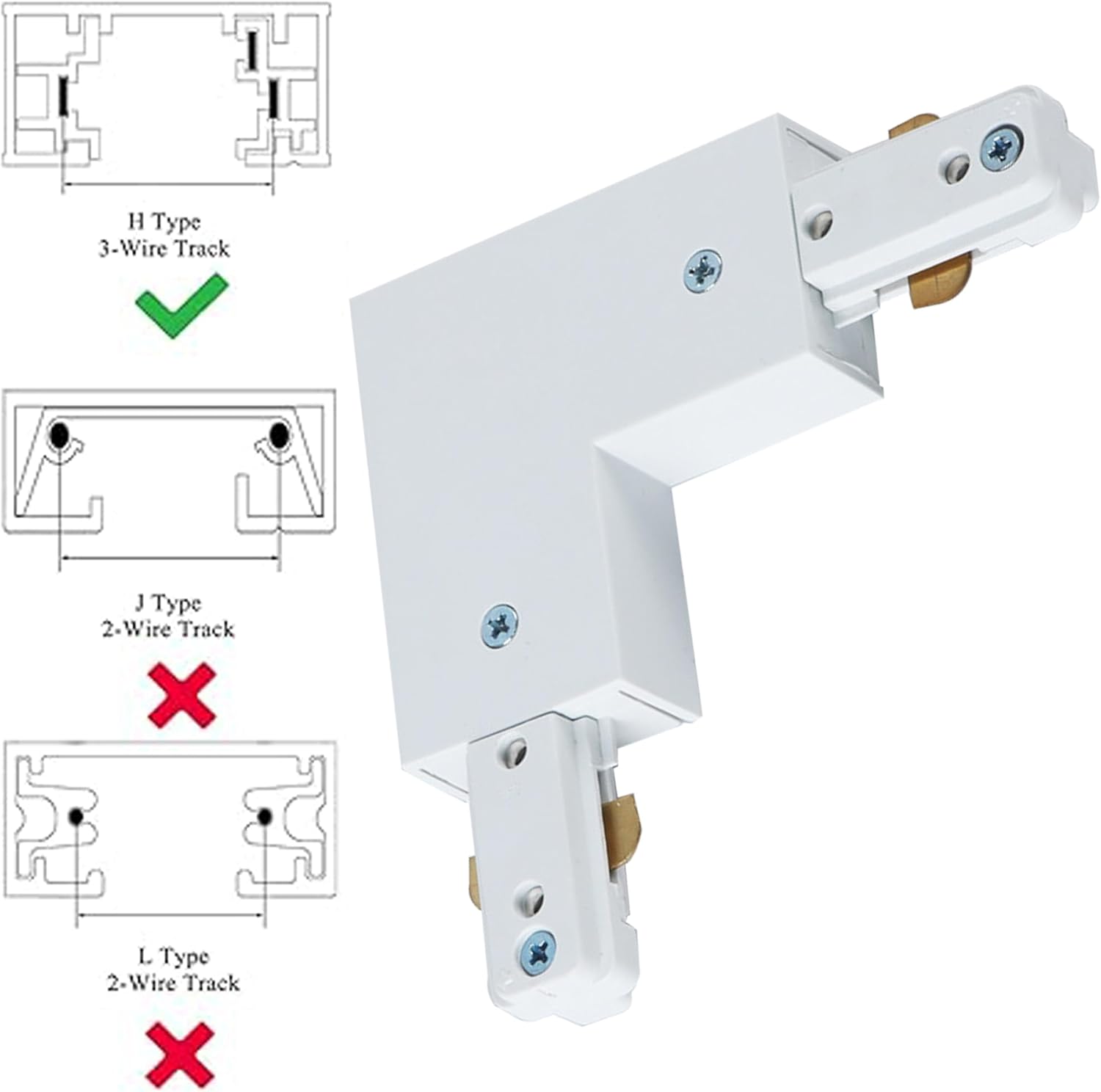 Yuemegou H Track L Connector for Track Lighting System