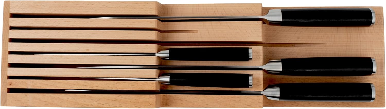 Shun Drawer Knife Tray with 7 Slots and Honing Steel Space 1