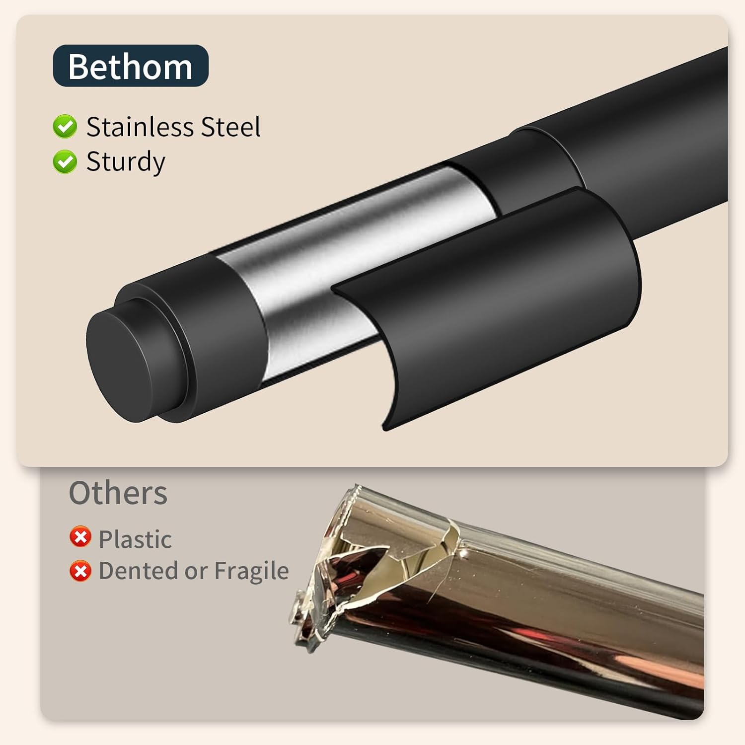 Bethom Toilet Paper Holder with Shelf Matte Black Double Post Design