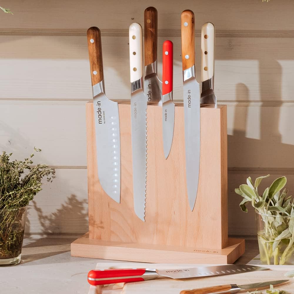 Made In Magnetic Knife Block - Italian Beechwood