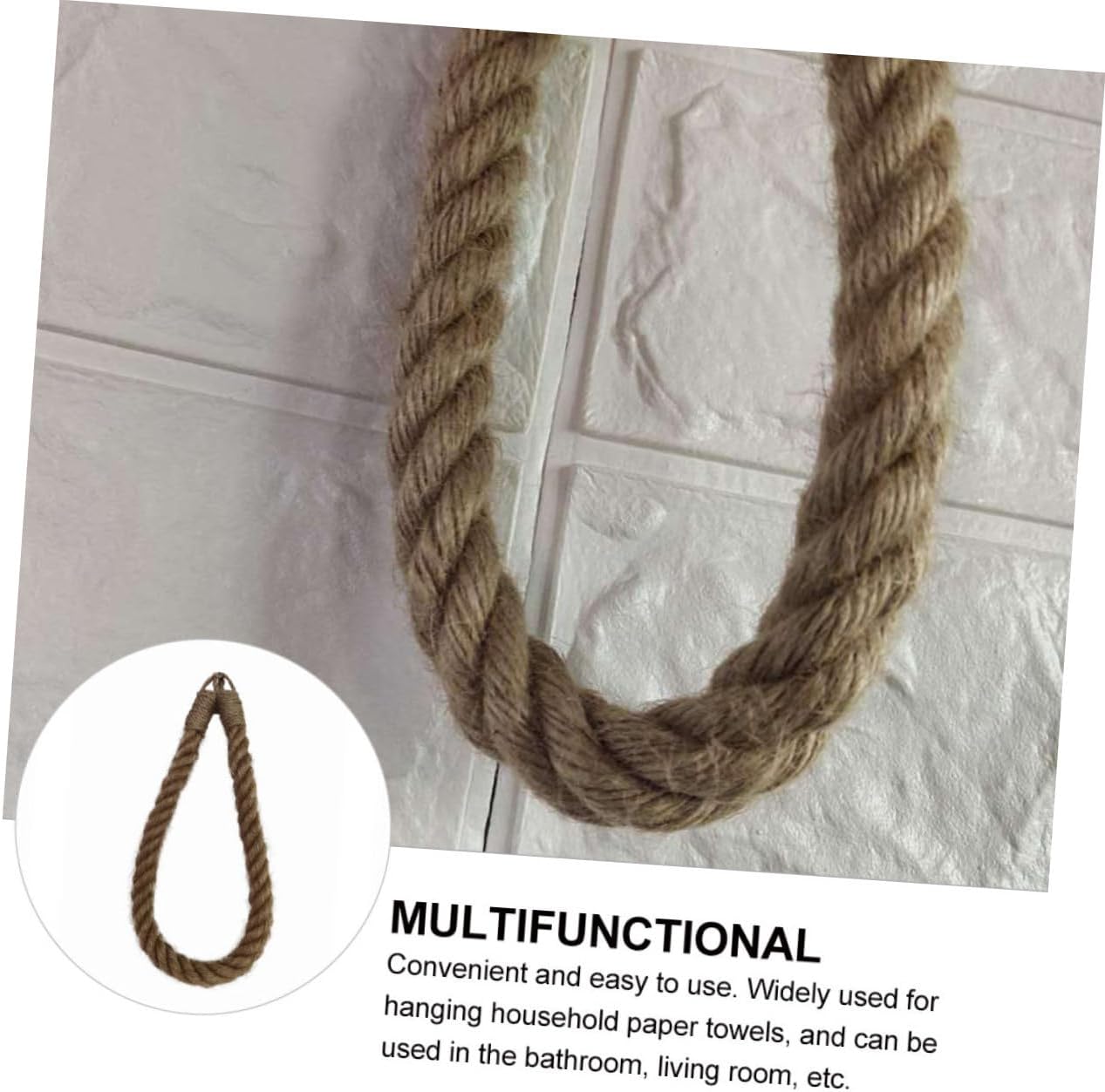 FIXOSHEE Retro Hanging Toilet Paper Holder with Rope Design