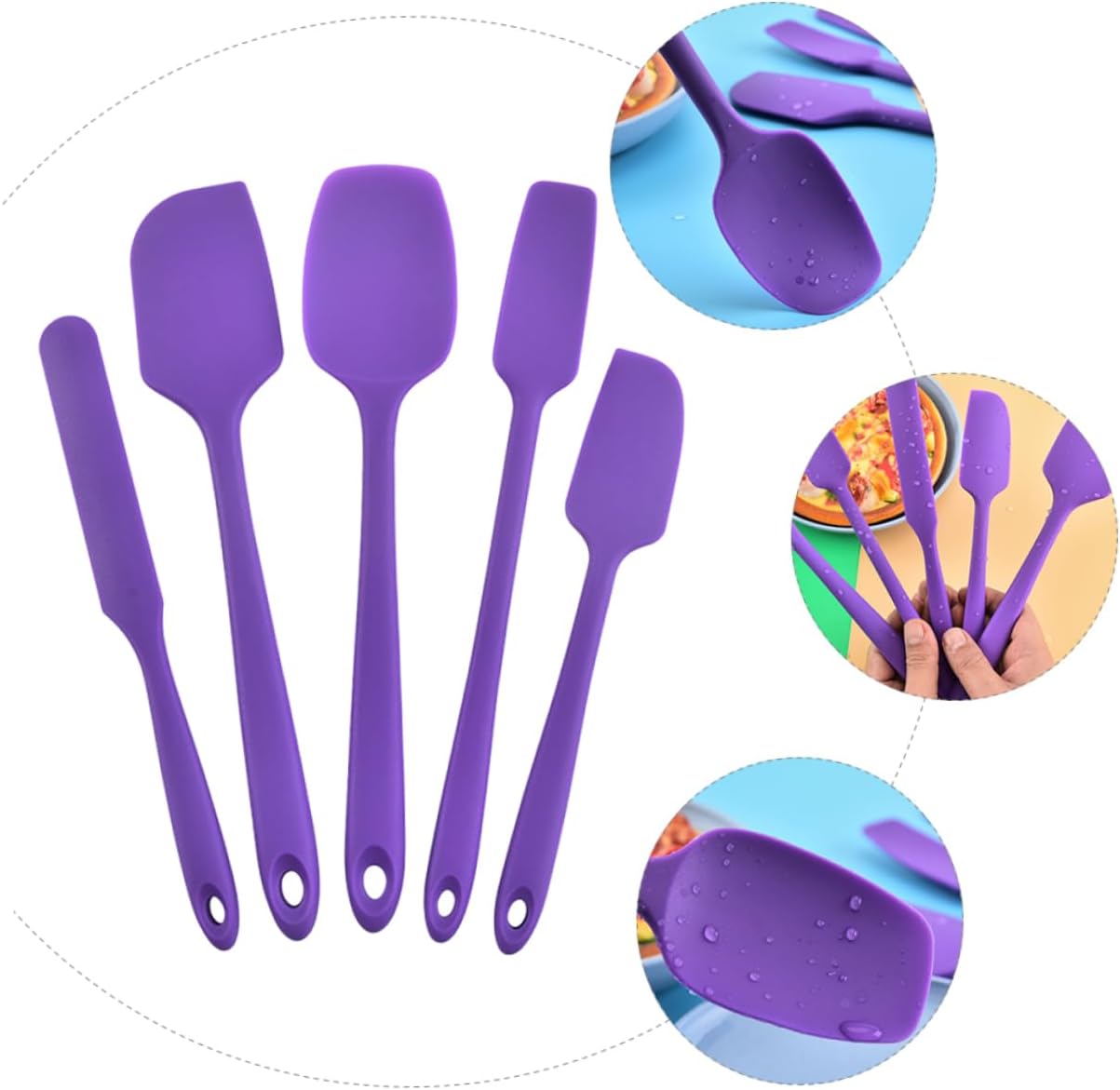 KICHOUSE 5pcs Silicone Spatula Baking Tool Set 1