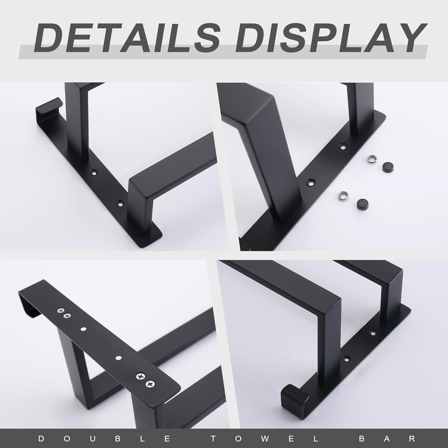 Xiarnotogi Double Towel Bar 2-Tier Matte Black 24 Inches