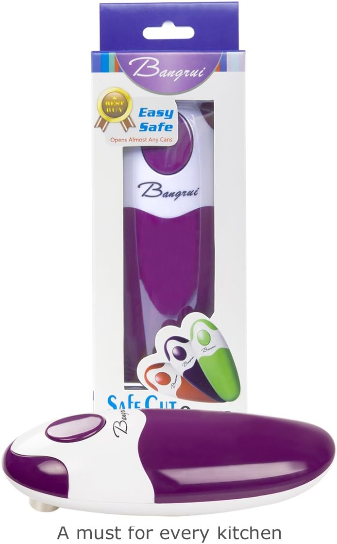 Bangrui Cordless Electric Can Opener with One-touch Switch Purple