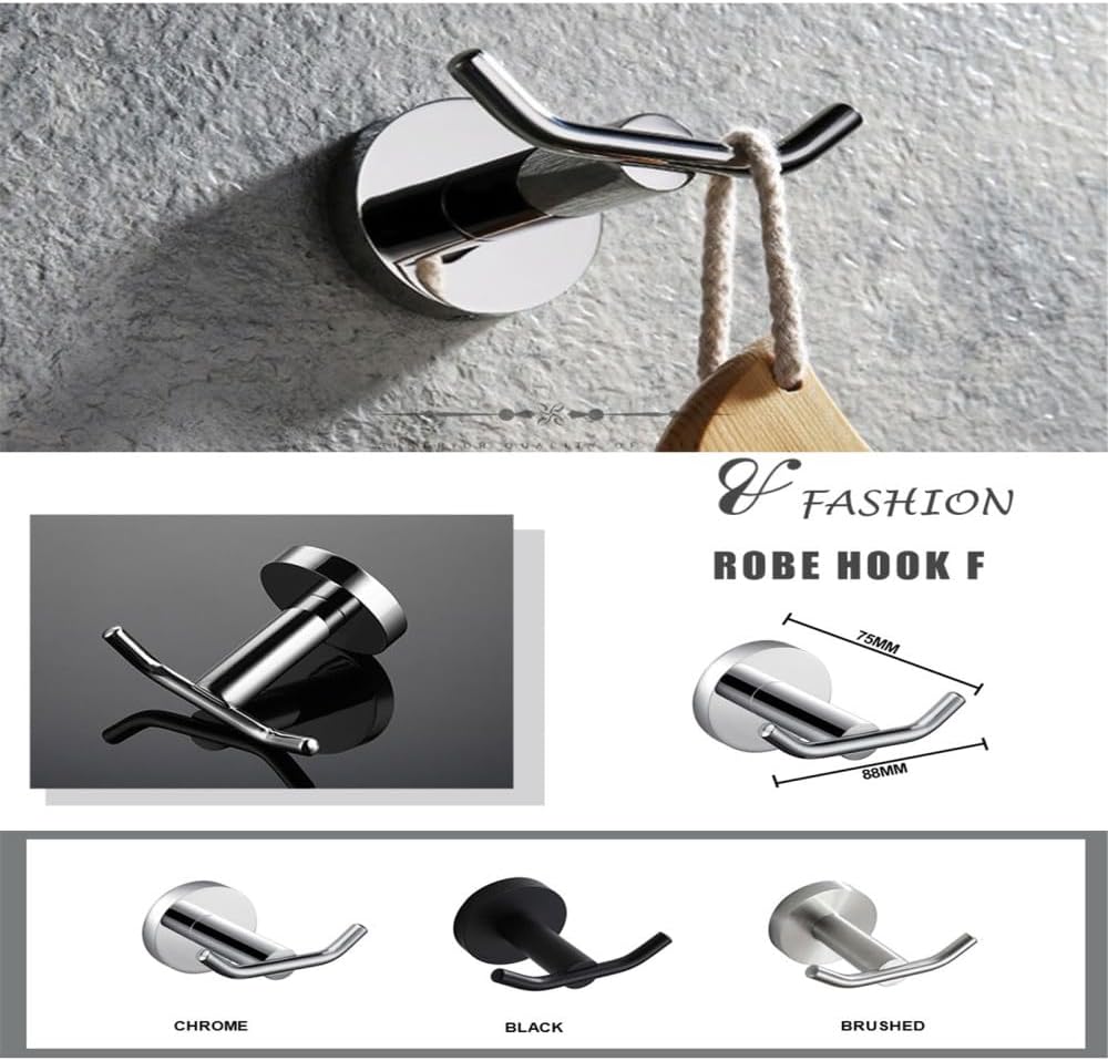 UTILES Black Painted Stainless Steel Robe Hook