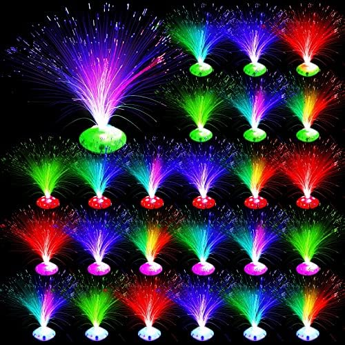 Retisee 24 Pcs Fiber Optic Multicolored Light Centerpieces