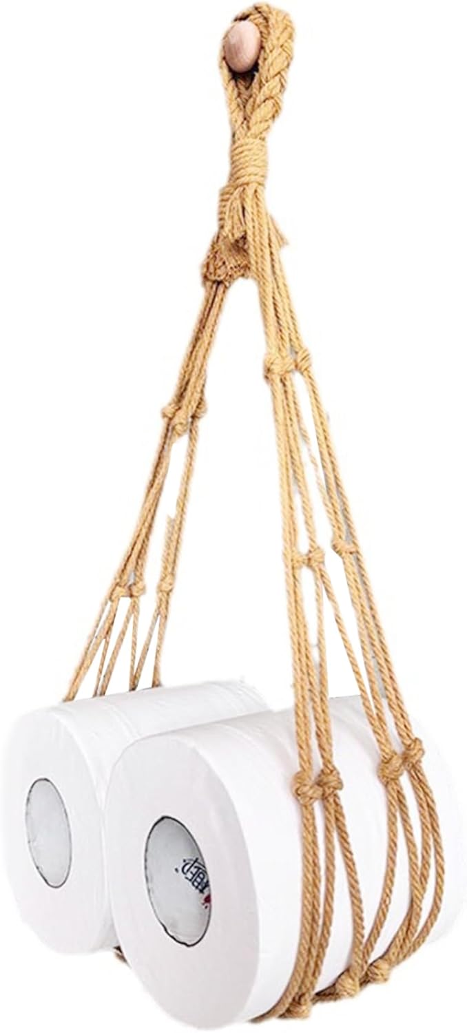 Banziaju Toilet Paper Holder 42 Inch Boho Cotton Rope