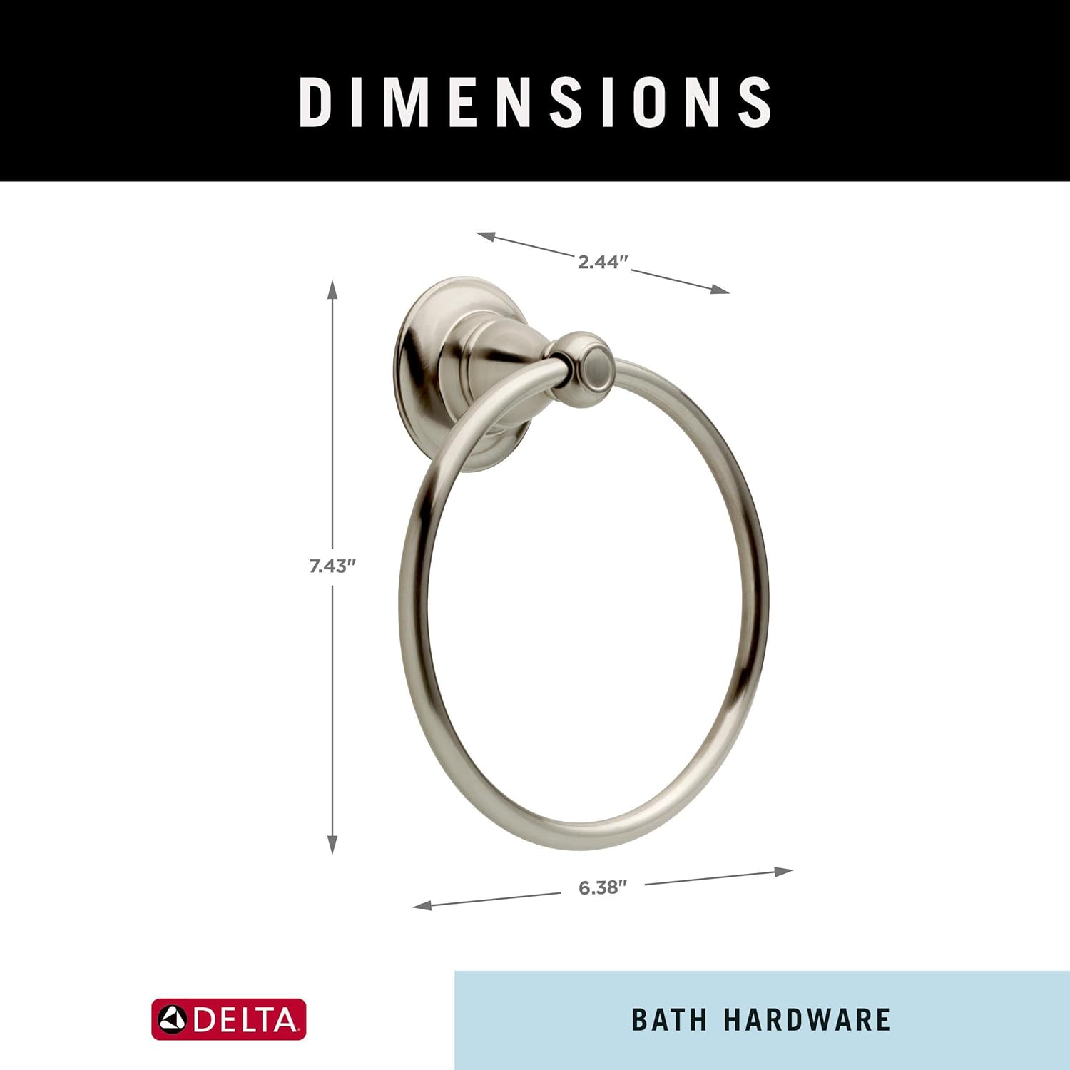 Delta Porter Hand Towel Holder Brushed Nickel 1