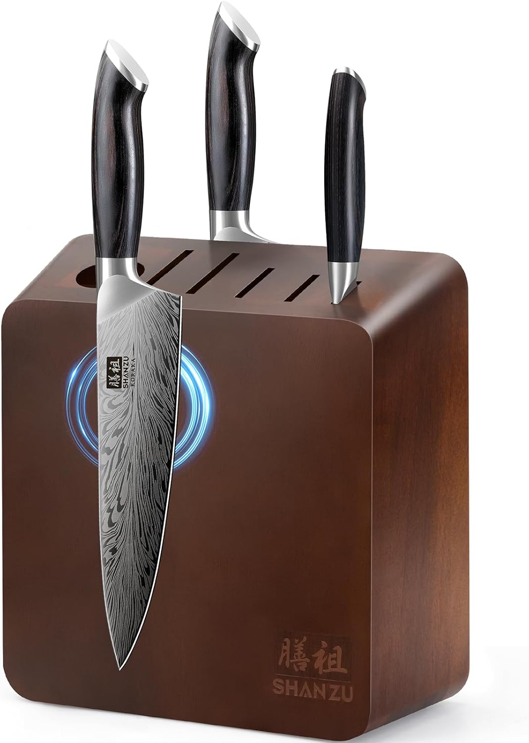 SHAN ZU Magnetic Knife Block with 8 Pcs Strong Magnets