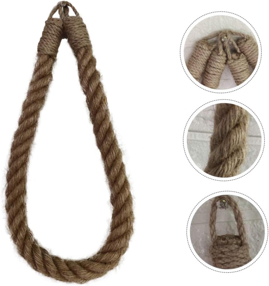 FIXOSHEE Retro Hanging Toilet Paper Holder with Rope Design