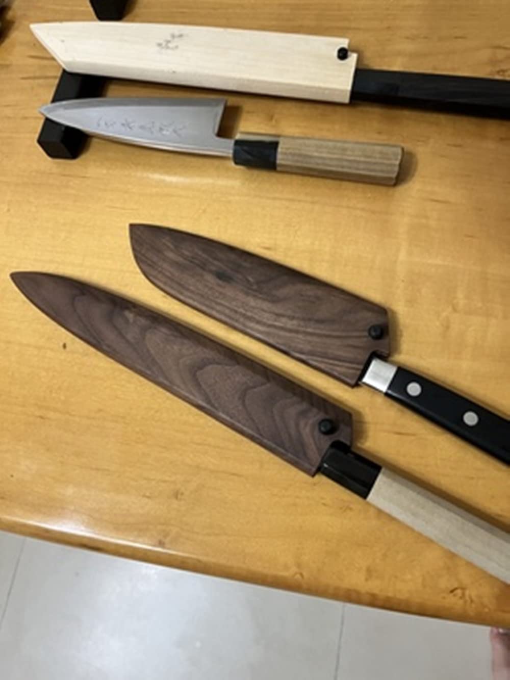 Aibote Black Walnut Wood Santoku Knife Sheath 7 Inch