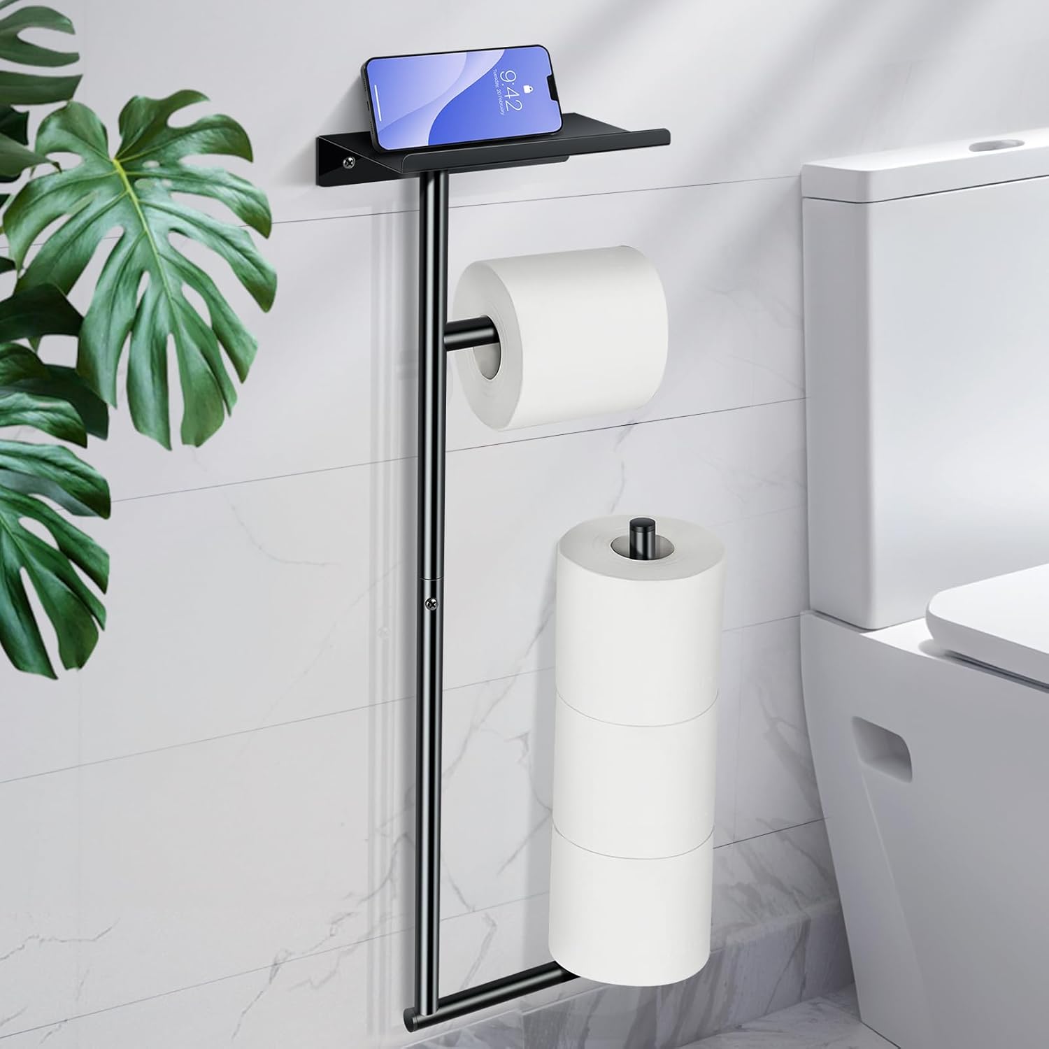 NomNest Toilet Paper Holder Wall Mount - Black 1