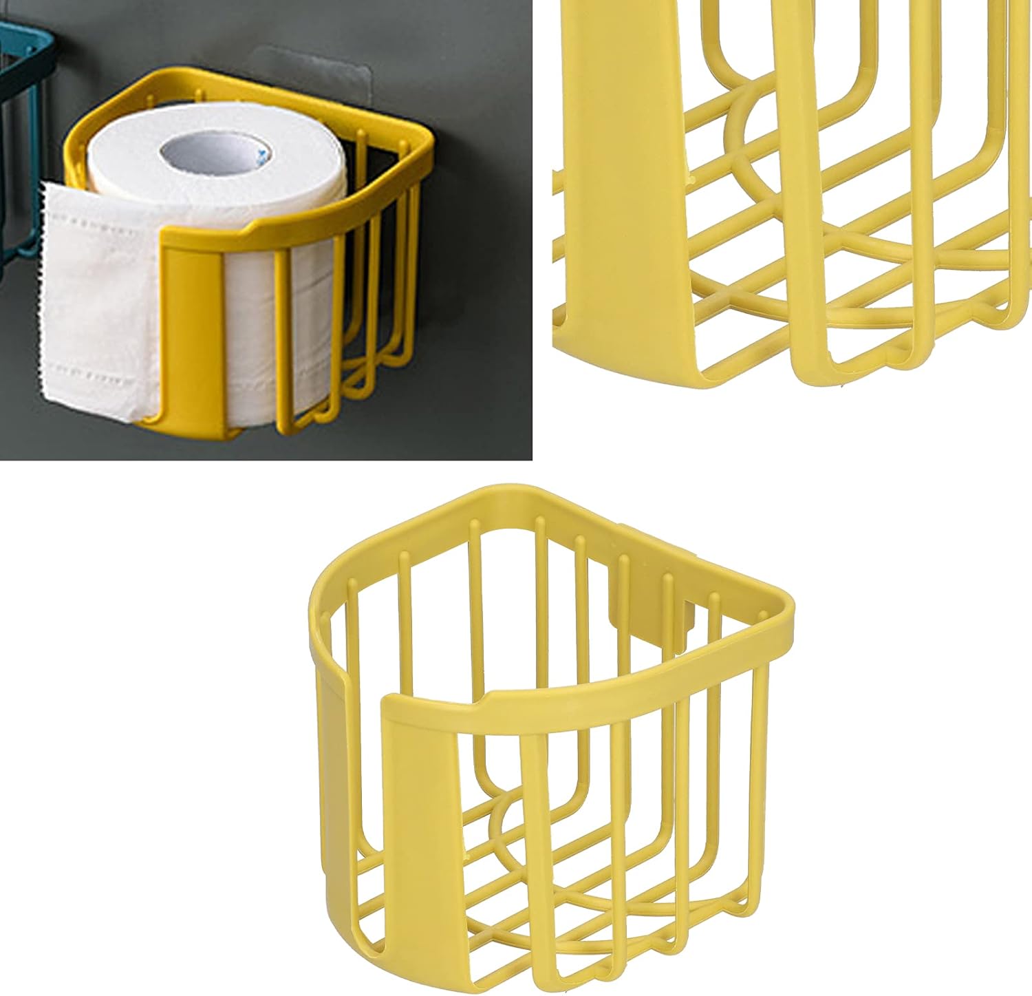 Jwthee Yellow Toilet Paper Holder with Drainage and Ventilation