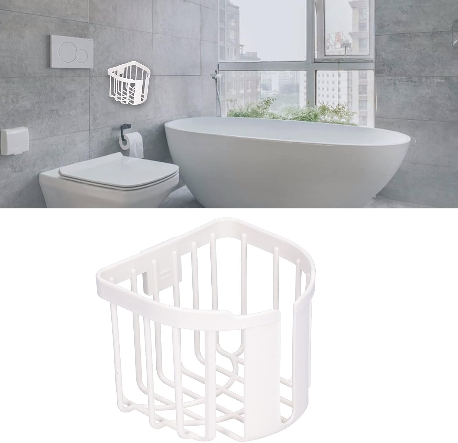 Yuleesiyp Large Capacity Wall Mounted Toilet Paper Holder White