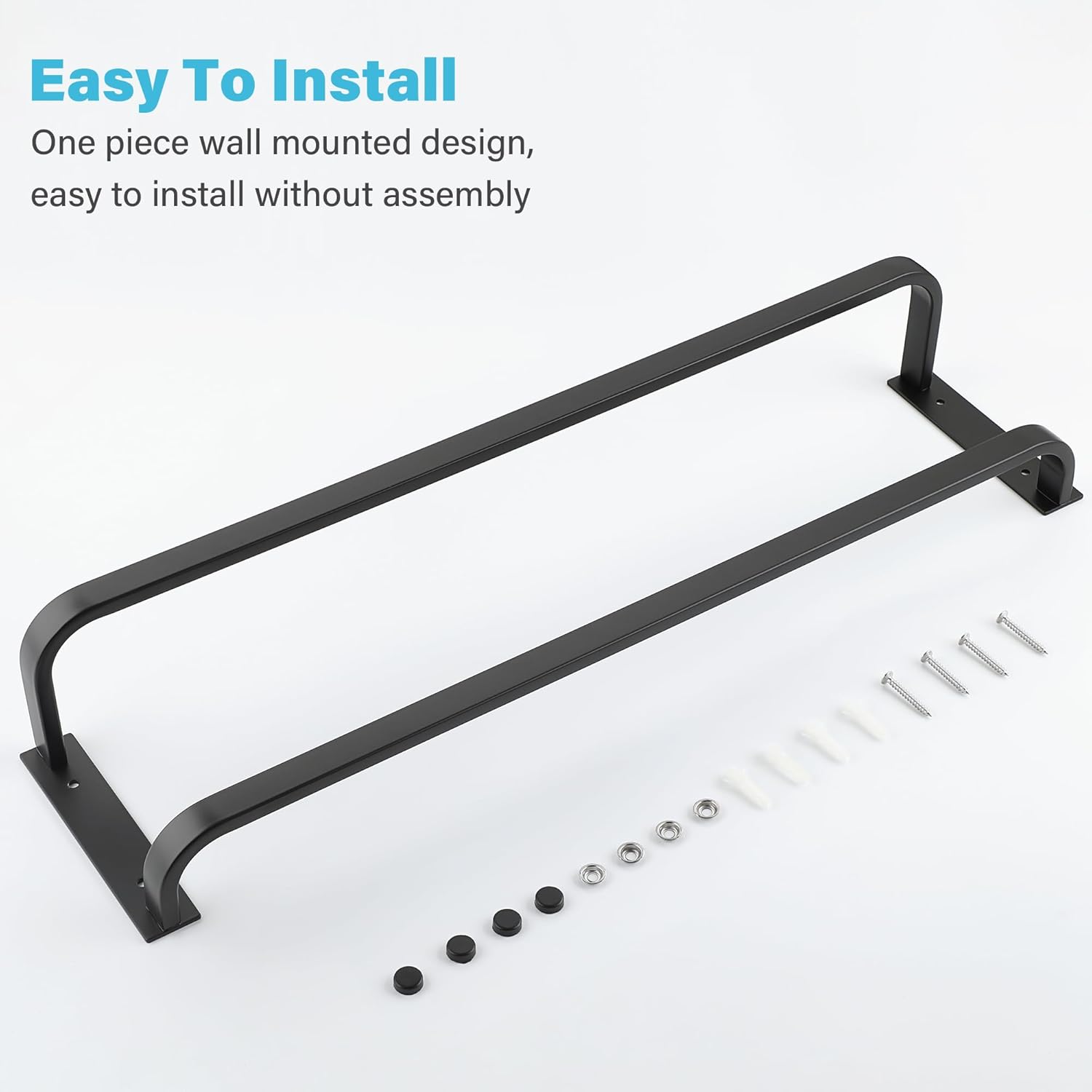 Mooche Double Towel Rack 24-Inch Matte Black Stainless Steel