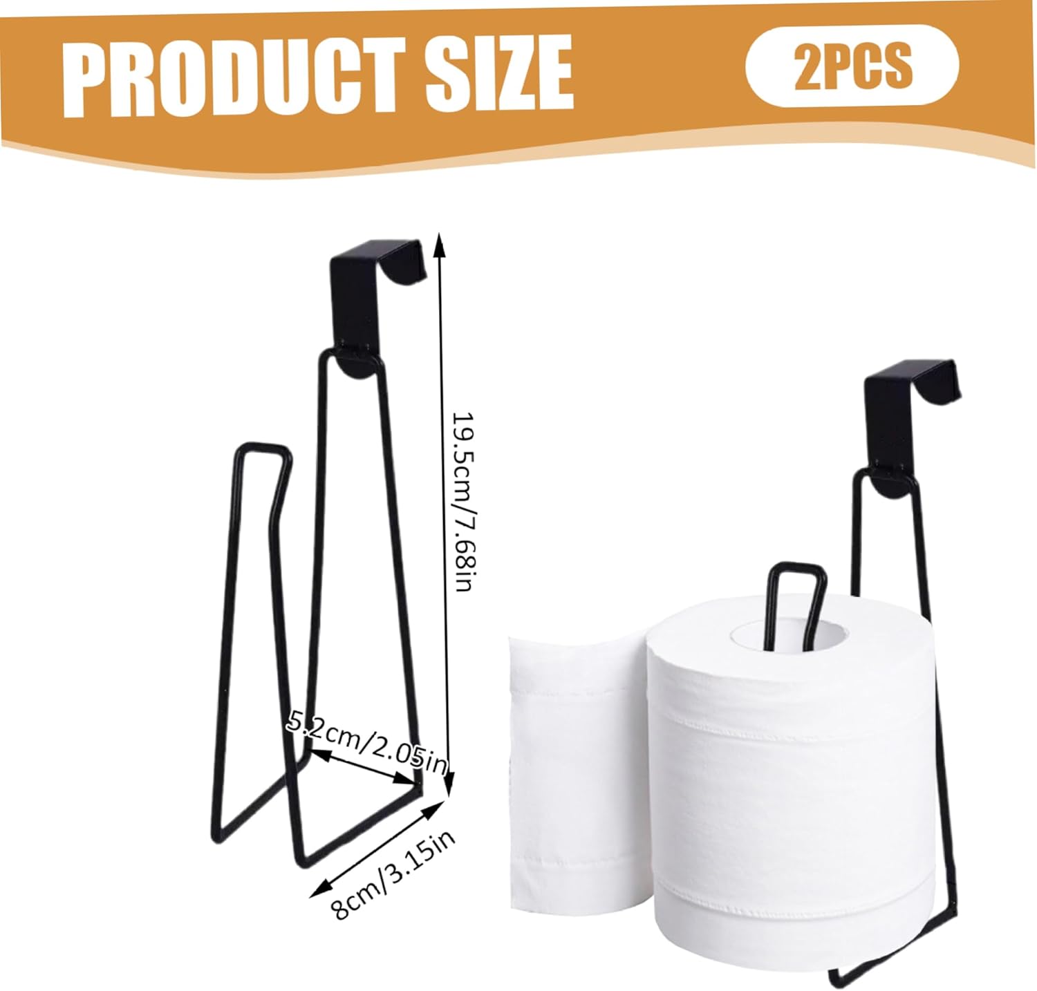 Nirelief 2Pcs Metal Over The Tank Toilet Paper Holder