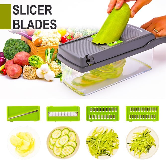 Hasal 16 in 1 Veggie Chopper with Container and Extra Peeler