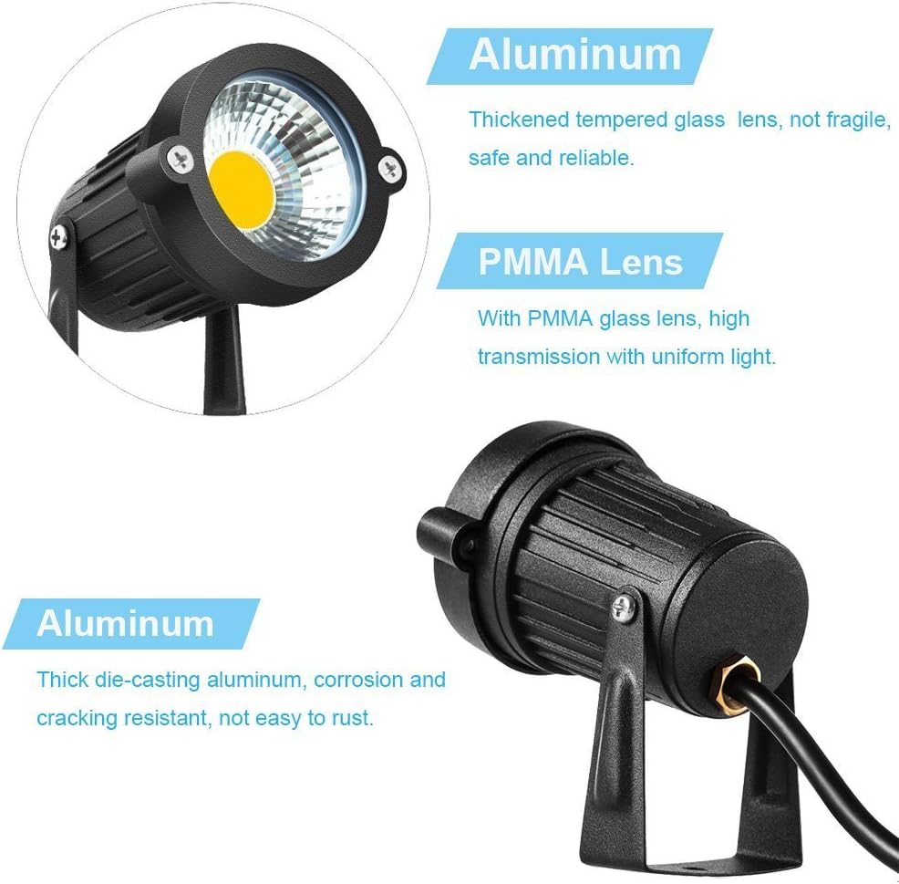 WeFoonLo 5W LED Clip Light Outdoor Waterproof Desk Spotlight Lamp