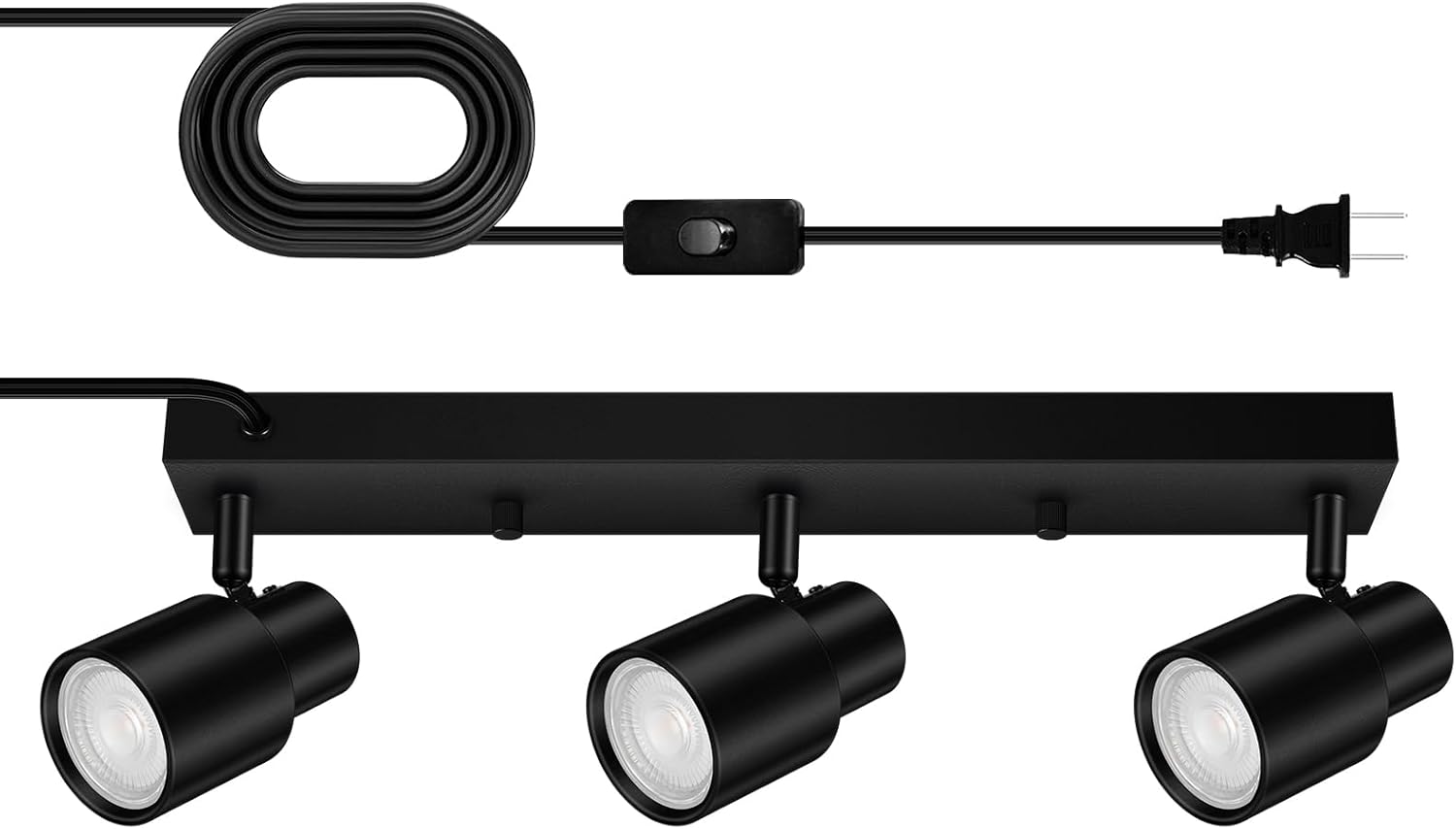 Bricosmocon 3-Light Black Track Lighting Fixture