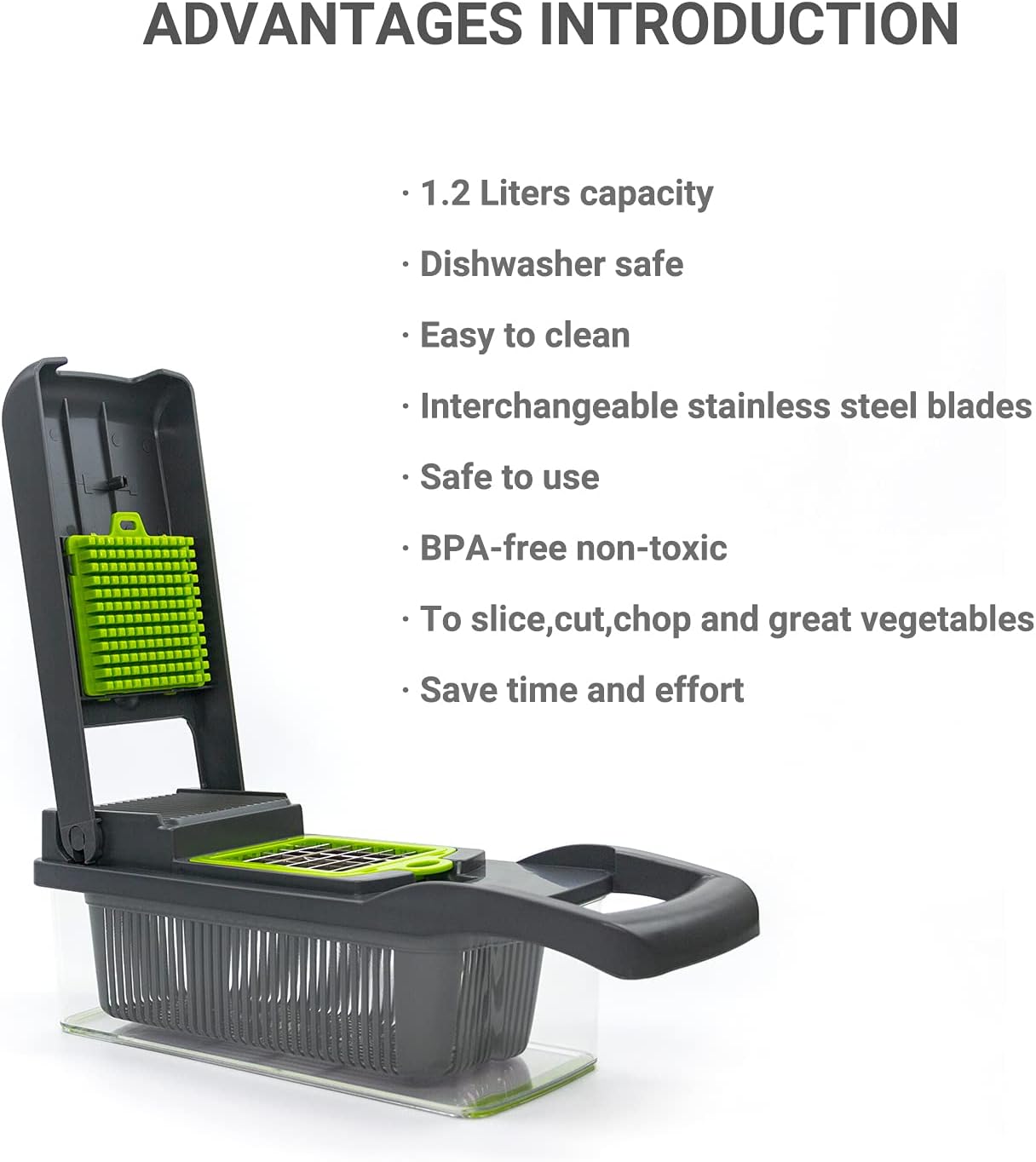KAUKKO 9-in-1 Veggie Chopper with Container - Black