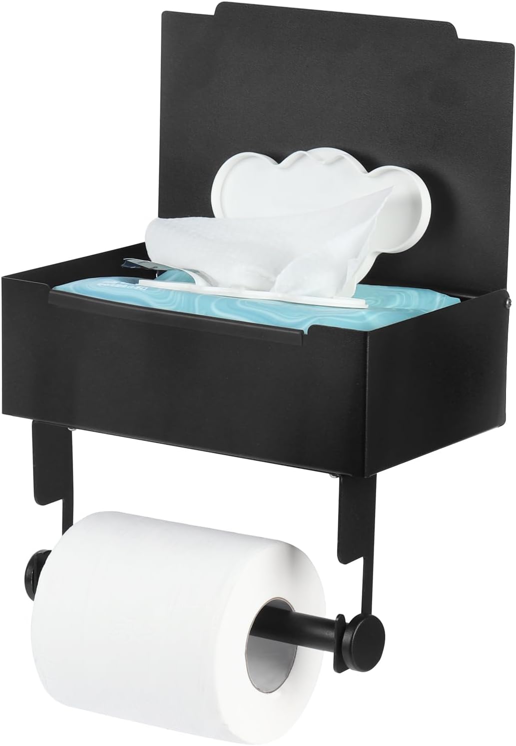 NATUREKIT Stainless Steel Toilet Paper Holder with Storage