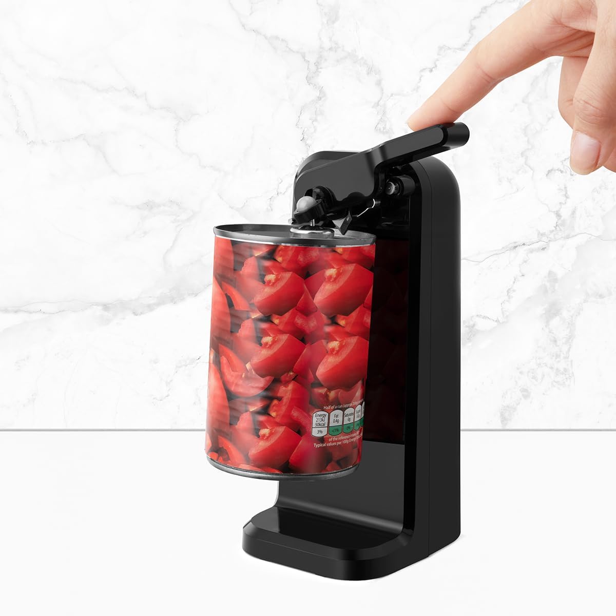 Holstein Electric Can Opener with Auto Shutoff and Push Down Lever - Black
