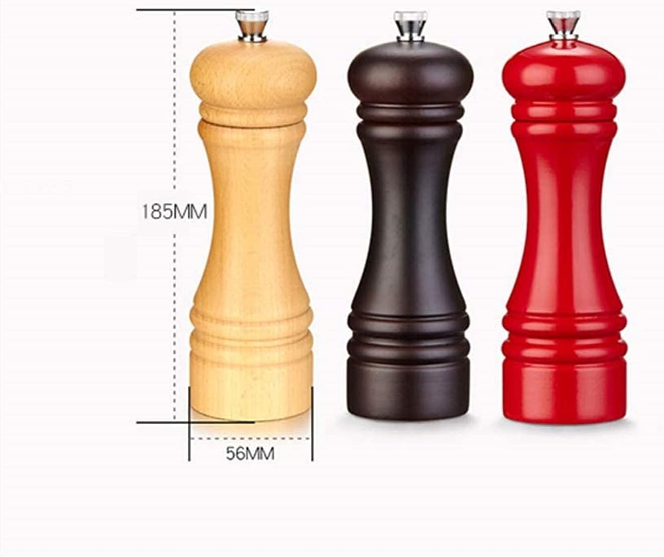 AttreX Wooden Salt Pepper Shaker Set 2 Pack