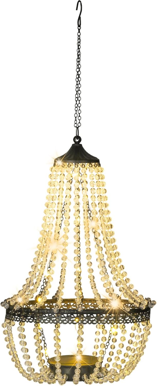 LEWISWAYNE Solar Chandelier with 30 Warm White Lights
