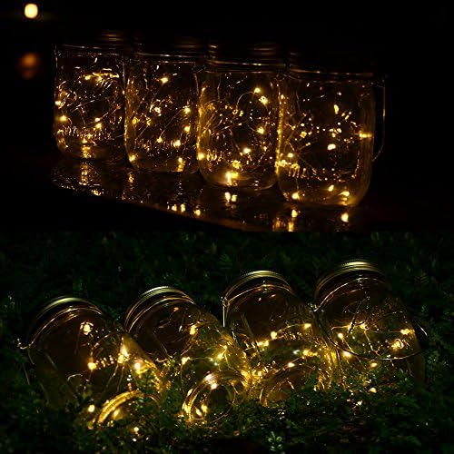 CHBKT 4-Pack Solar Mason Jar Lights with Handle