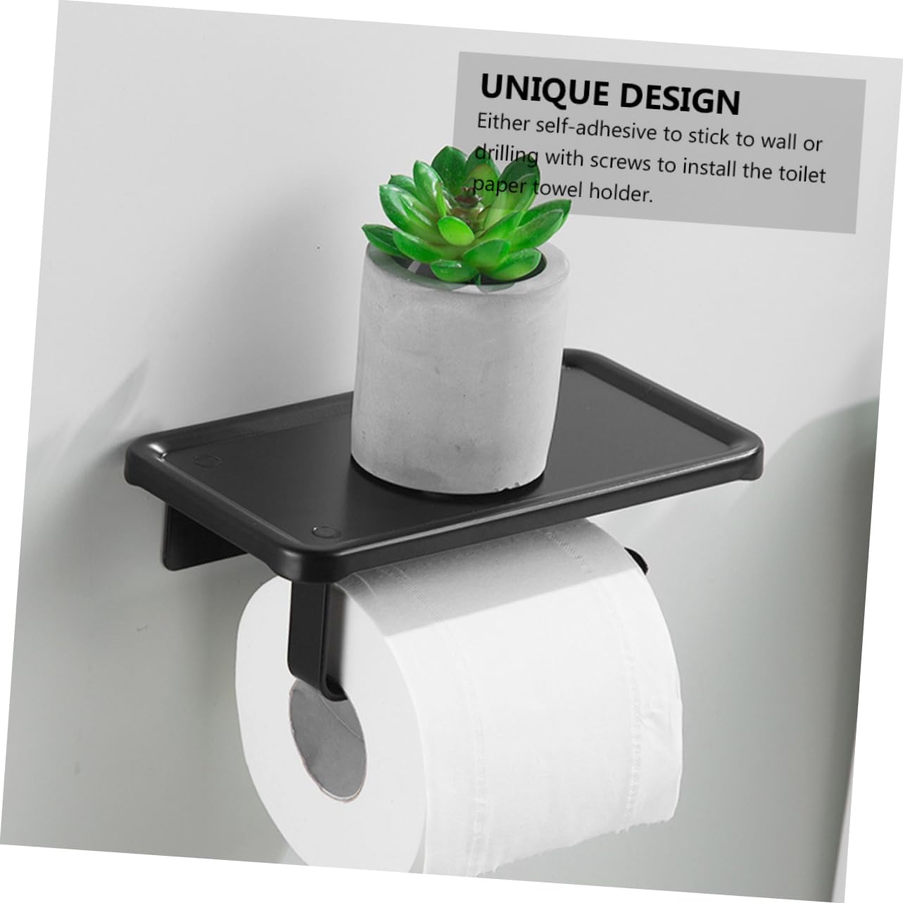 NUOBESTY Nordic Toilet Paper Holder with Phone Shelf