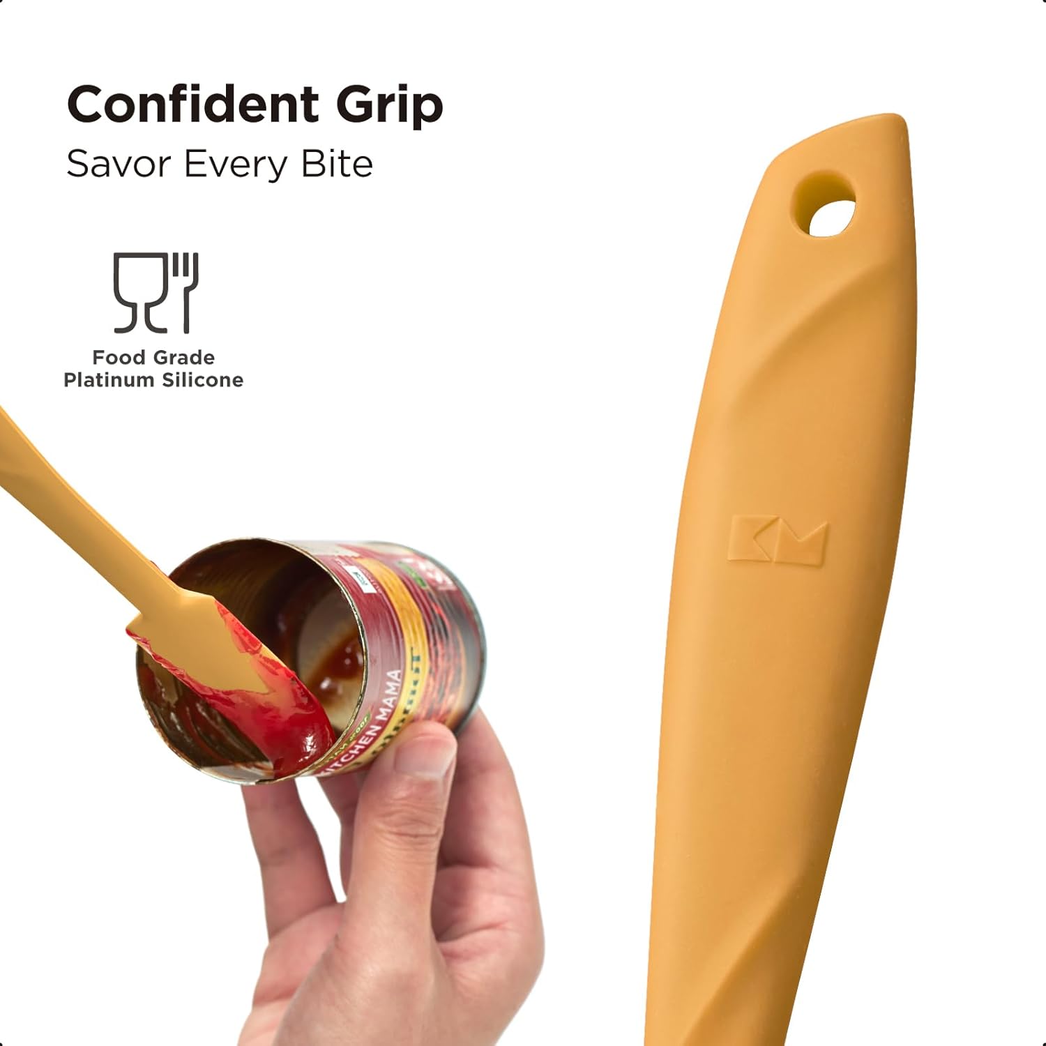 Kitchen Mama WaltzGrip Spatula Set with Silicone Jars and Cans
