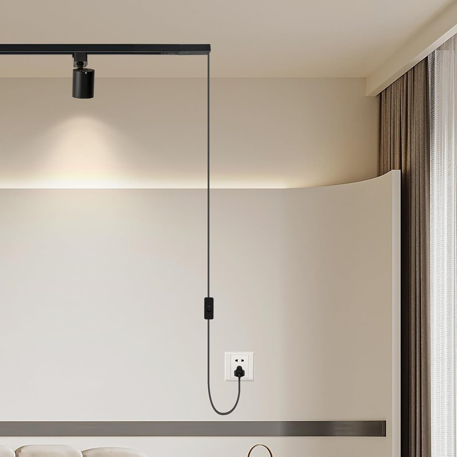 VANoopee H Track Lighting Rails Kit 8FT Black