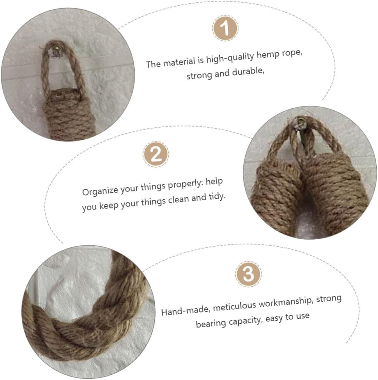 FIXOSHEE Retro Hanging Toilet Paper Holder with Rope Design