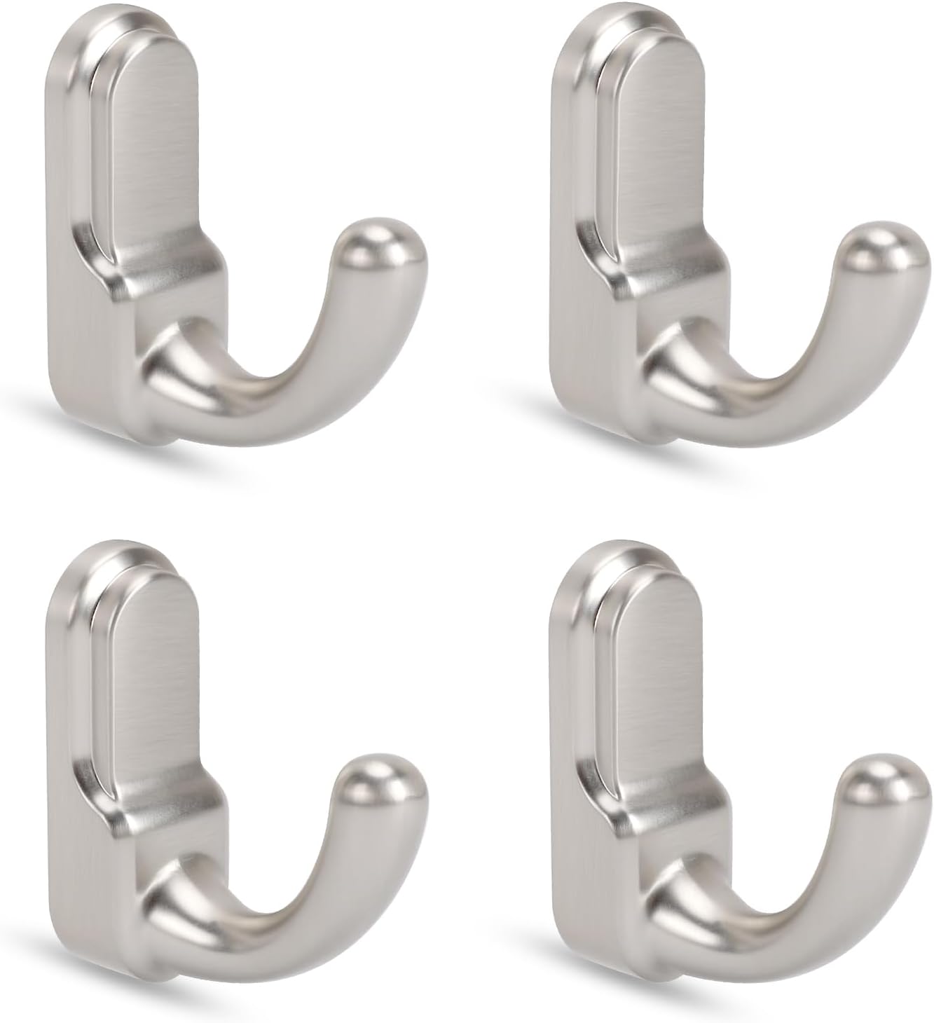 4 Pack Brushed Nickel Wall Mounted Towel Hooks