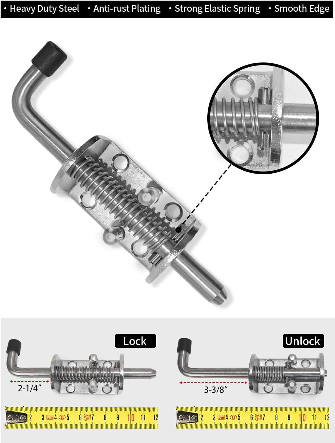 Quality Life Spring-Loaded Gate Latch Pin Claros