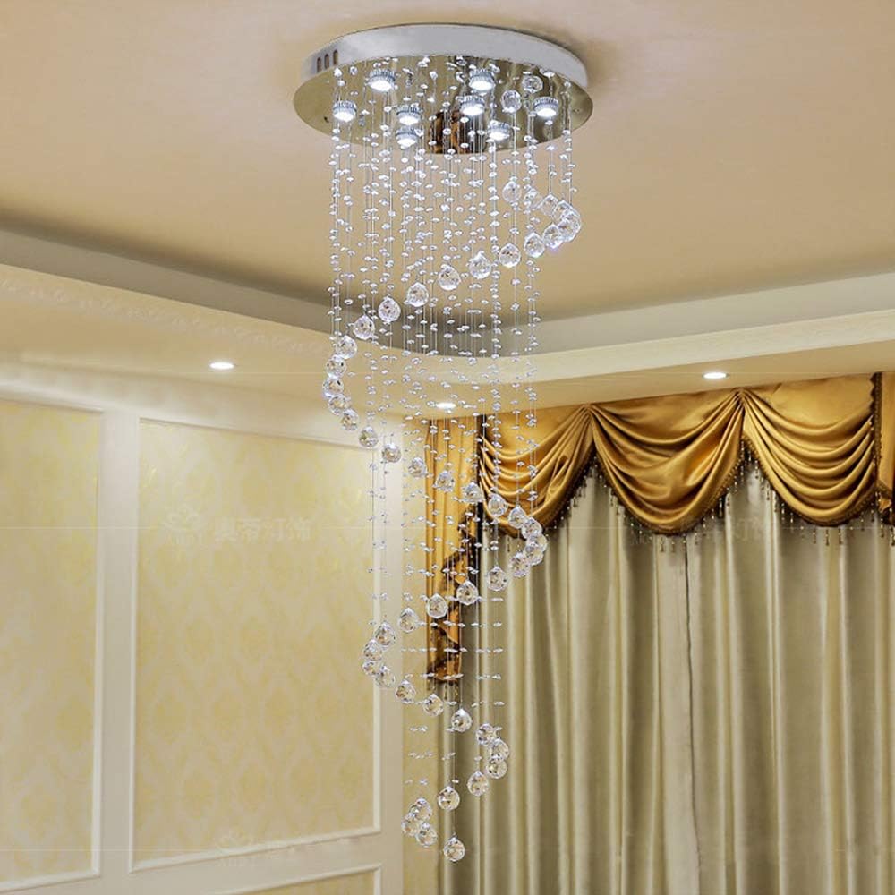 TSWF Single Spiral K9 Crystal Chandelier