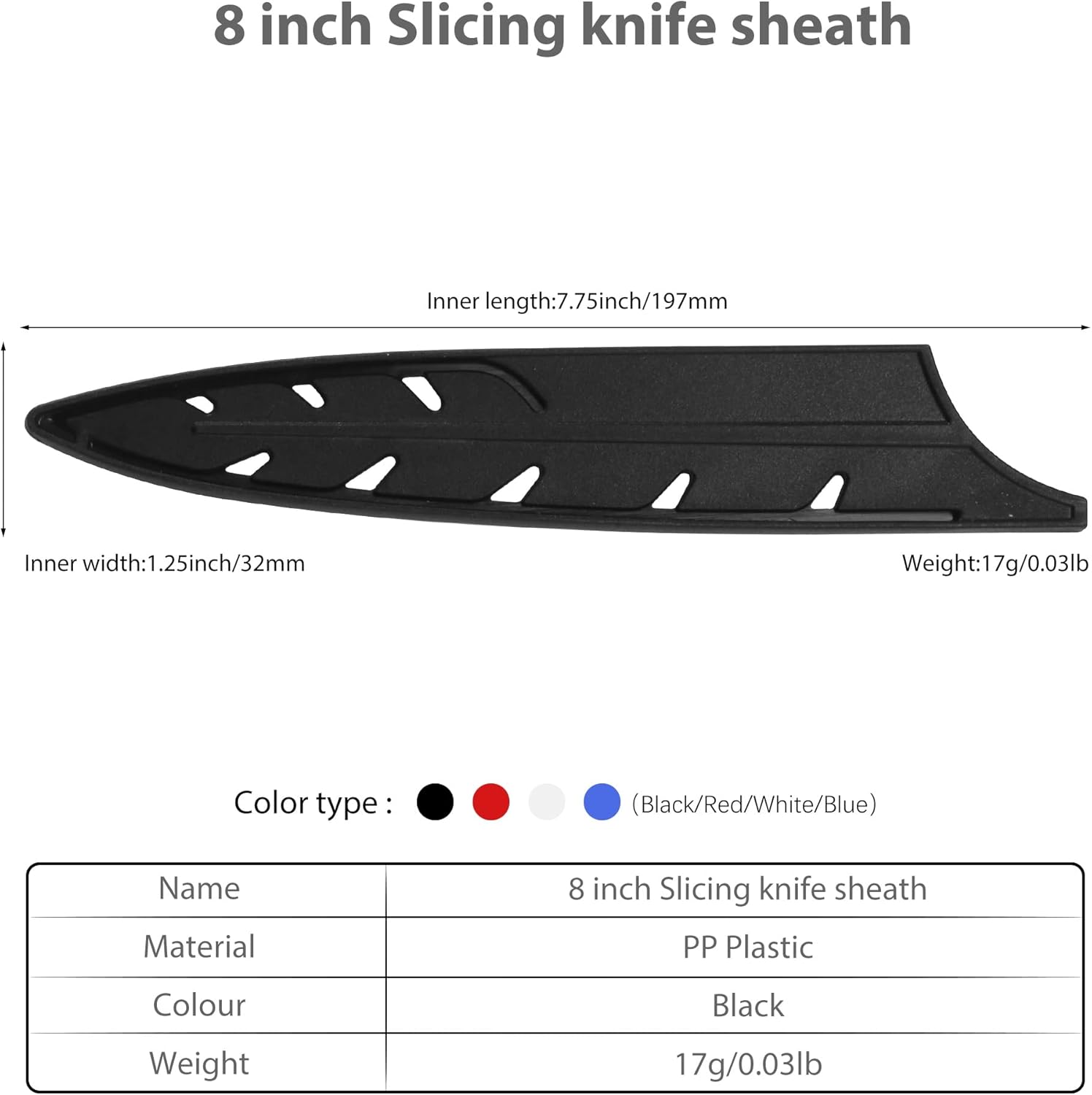 XYJ 2pcs Safety Knife Covers Black Sheath for 8 Slicing Knife