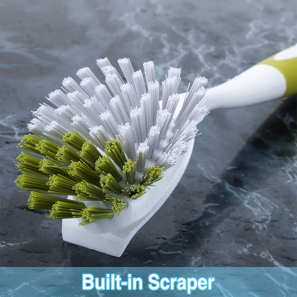 Scrub Brush with Stiff Bristles 2pcs Yellow-Green