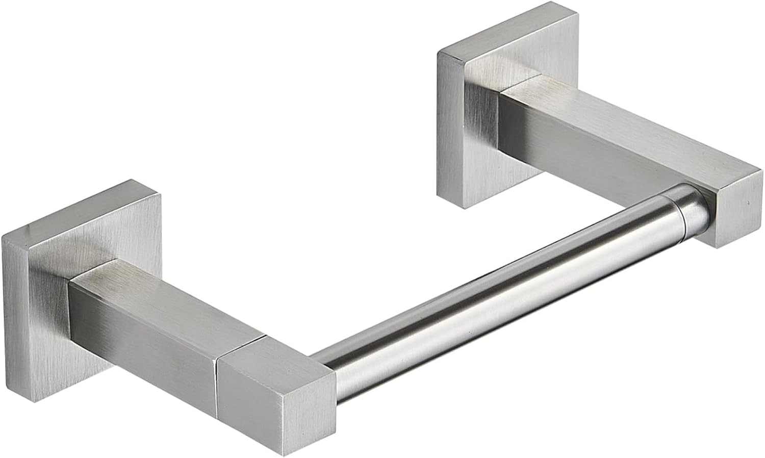 Stainless Steel Double Post Toilet Paper Holder Brushed Silver Adjustable