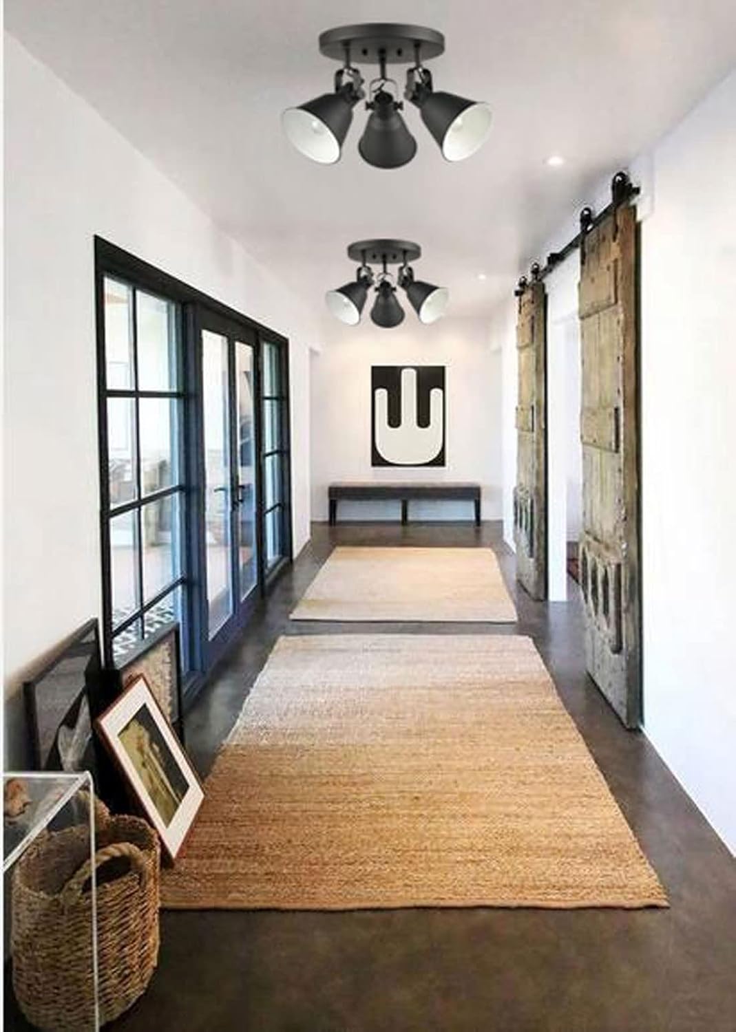 DIRYZON EUL 3-Light Ceiling Spot Light - Matte Black Industrial Style