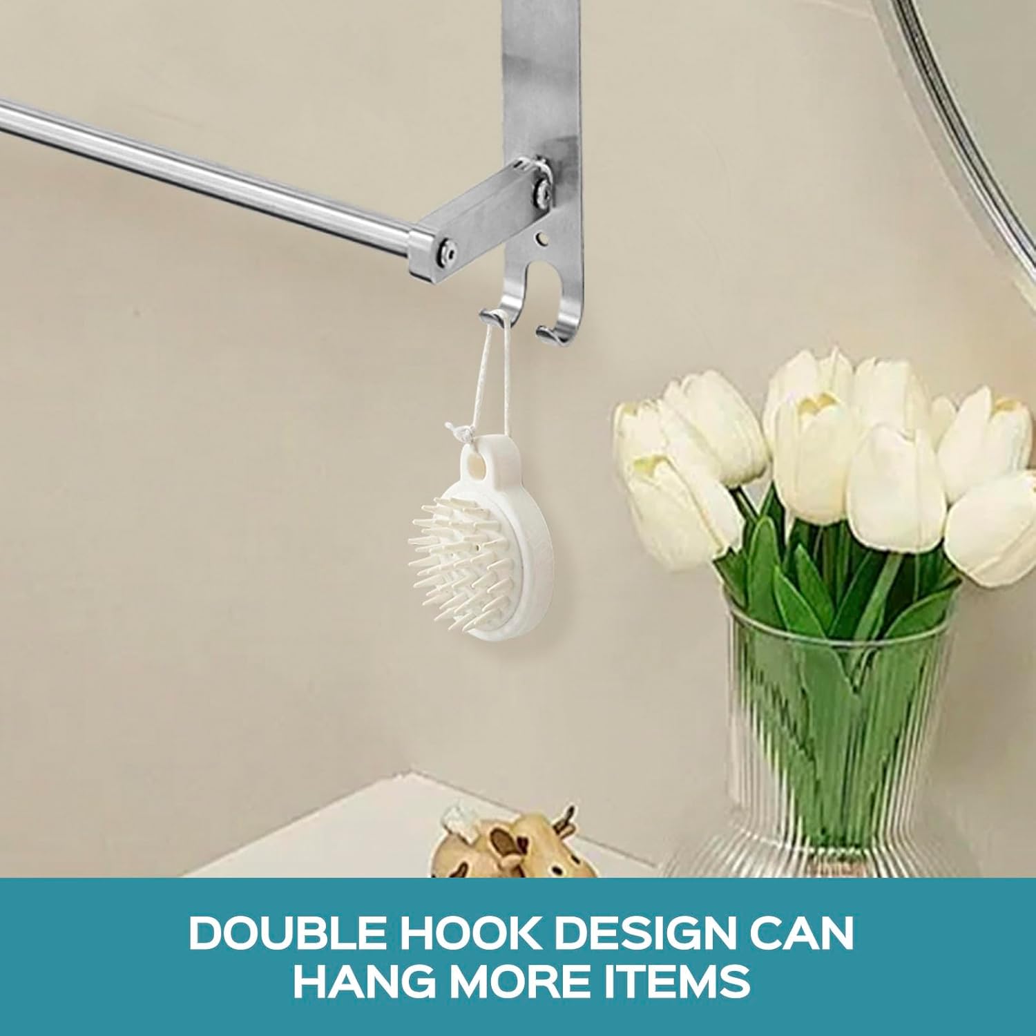 MGT Foldable Towel Bars 2-Pack with Hooks