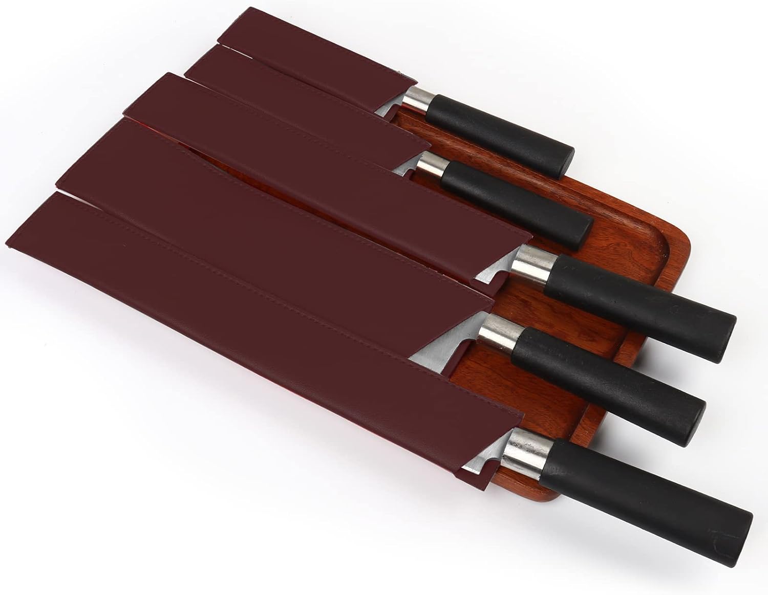 HERSENT Knife Sheath Set Of 6 Brown