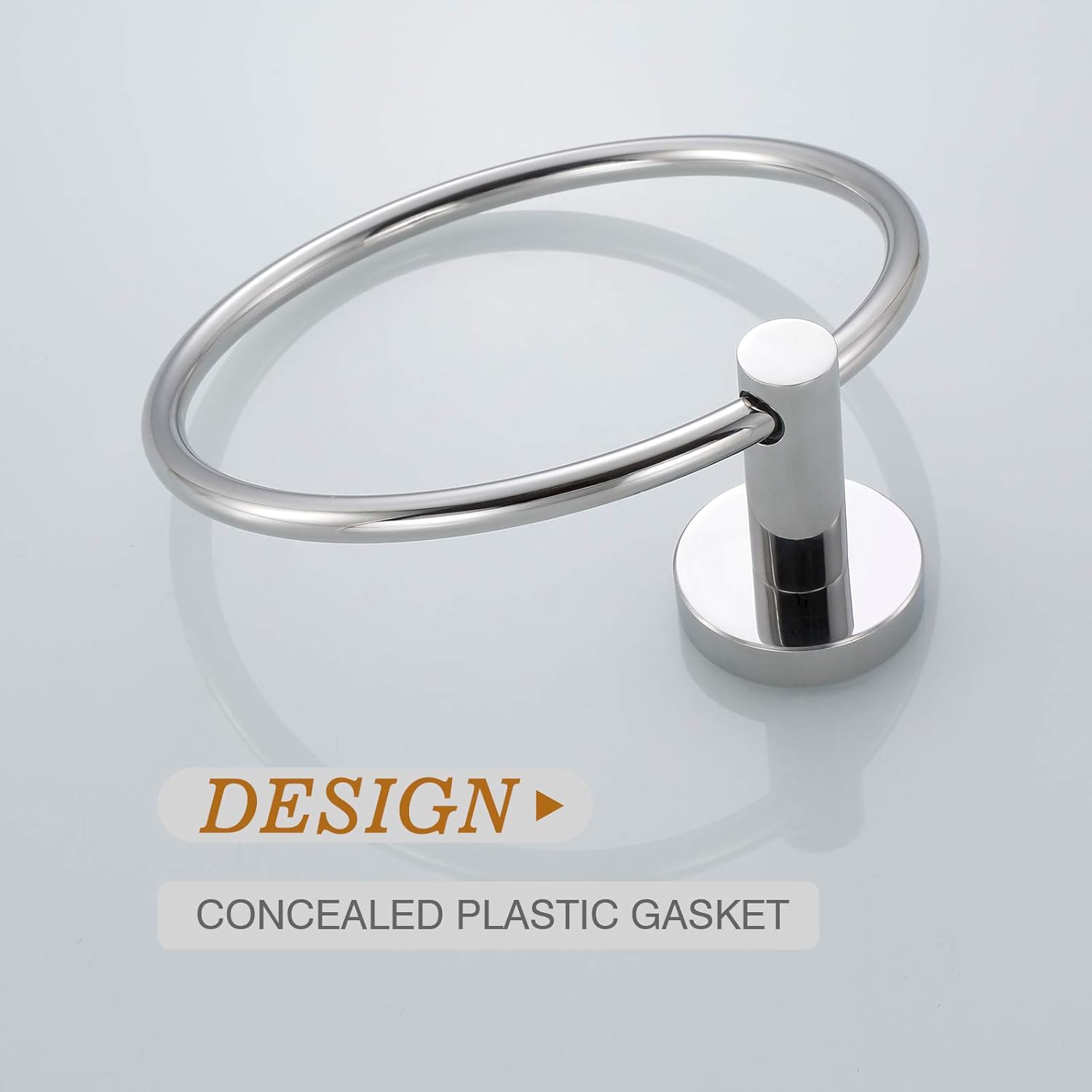 USHOWER 2 Pack Chrome Towel Rings for Bathroom Wall Mount 1