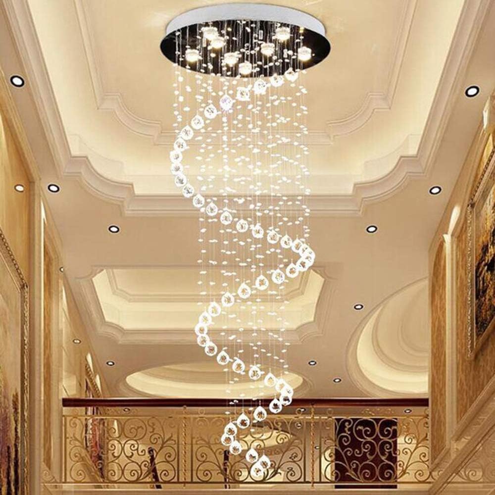 TSWF Single Spiral K9 Crystal Chandelier